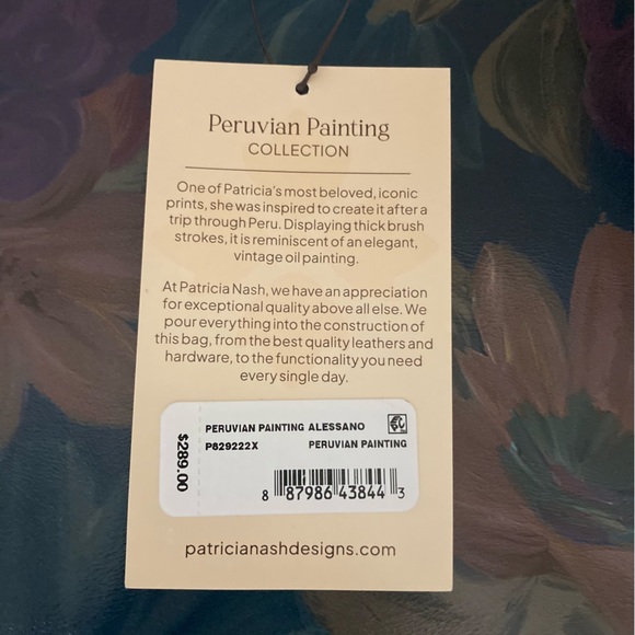 Patricia Nash Alessano Peruvian Painting Tote Sholder Zip Top Bag | NWT - Picture 15 of 16